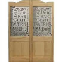 30 x 42 in. Full Glass Tavern Louvered Cafe Door, Unfinished Pine