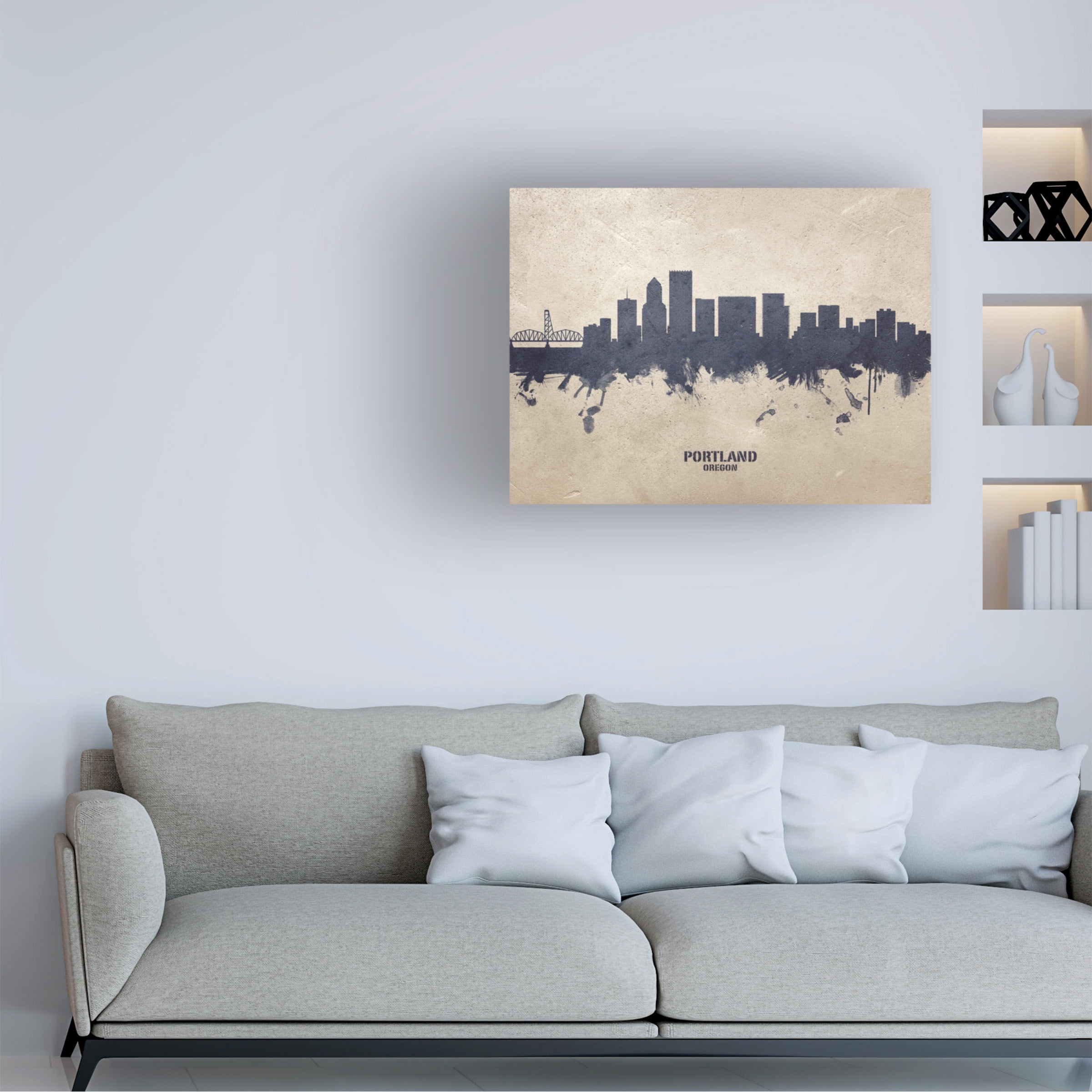 Michael Tompsett 'Portland Oregon Skyline Concrete' Canvas Art