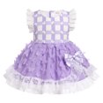 thumbnail image 2 of IBTOM CASTLE Baby Girls Gingham Tutu Dress Sequin Strawberry Cow Print Butterfly Princess Birthday Party Dresses with Headband 2PCS Outfit 12-18 Months Purple - Butterfly, 2 of 8