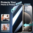 thumbnail image 6 of NevEND For iPhone 15 Pro Privacy Screen Protector, Anti Spy, 2-Pack Shatterproof Tempered Glass Film 6.1", 6 of 8