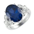 thumbnail image 3 of Sterling Silver with Blue Sapphire and White Topaz Solitaire Ring, 3 of 3
