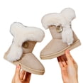 thumbnail image 3 of LvhaoGJOB Girls Snow Boots Faux Fur Lined Non Slip Winter Boots, 3 of 8
