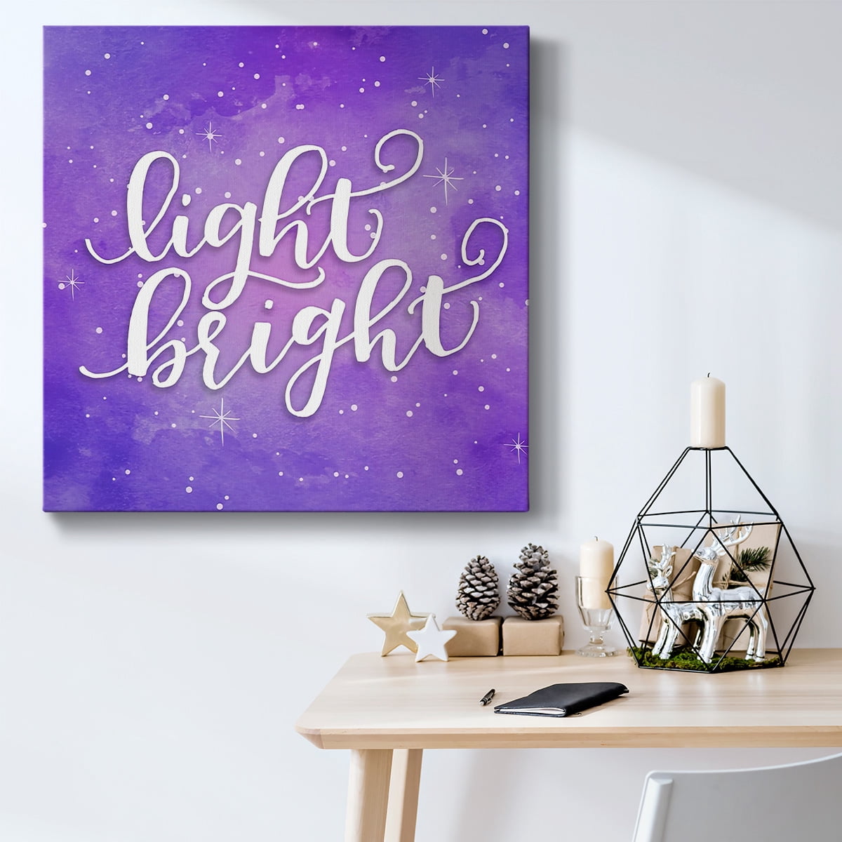 Light Bright Handlettering- Gallery Wrapped Canvas