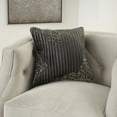 thumbnail image 4 of Mina Victory Sofia Beaded Pleated Velve 18" x 18" Charcoal Pewter Throw Pillow, 4 of 6