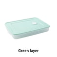thumbnail image 4 of Injueey Caja de almacenamiento de albóndigas, cajas de plástico apilables de una sola capa, caja de refrigerador de verduras Wonton, conserva la Organizadores de utensilios de cocina Verde Injueey HA077365-03, 4 of 6