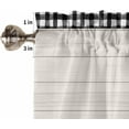 thumbnail image 5 of HOME Kitchen Curtains and Valances Set, Farmhouse Cotton Butterfly Rod Pocket Window Valance 18 Inch Black Plaid Wood Grain Window Curtain Panels for Living Room Bedroom Laundry, 27.5x24in, 3 Pieces, 5 of 6