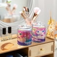 thumbnail image 6 of 4 Pack Cute Girl and Cat on Beach Qtip Holder Dispenser Clear Plastic Storage Apothecary Jars for Cotton Swabs Balls Pads Floss, 6 of 7