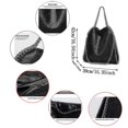 thumbnail image 4 of Womens Handbags Soft Leather Fashion Designer Top-handle Casual Pocket Ladies Tote Portable Chain Large Shoulder Bags Black, 4 of 5