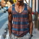 thumbnail image 1 of Camiseta sin mangas con cuello redondo para hombre, blusa deportiva informal con cuello redondo y estampado para hombre, 1 of 3