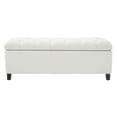 thumbnail image 5 of GZXS White Boucle Upholstered Storage Bench, 51.18" Boucle Fabric Ottoman Seat with Flip-Top Hidden Compartments and Rubber Wood Legs for End of Bed, Entryway or Living Room, 5 of 10