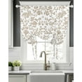 thumbnail image 5 of Khaki Flower Tie Up Curtains for Window, Thermal Insulated Balloon Shade Adjustable Rod Pocket Curtains Valance Panels for Kitchen Bathroom Cafe 42 x 63 Vintage Farmhouse Boho Leaf Spring Plant, 5 of 6