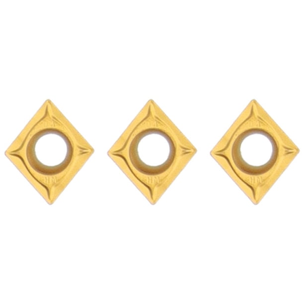 Hoja De Corte Cnc Con Forma De Rombo, Hoja De Corte De Inserción De Carburo Sólido, Fresa De Inserción Dorada Para Torno Turing,Ccmt09T304, 3 Uds sonducket TO004103-00