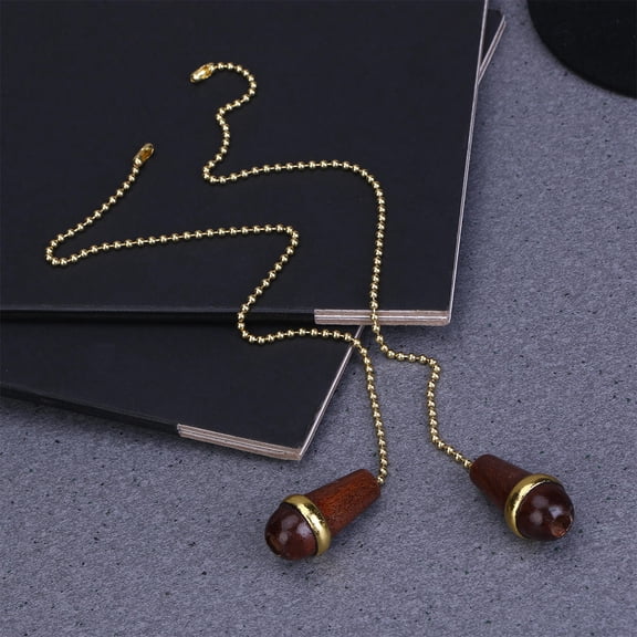 Soimiss Lamp Pull Chain Chandelier Chain Pendant Dark Brown Wood 2PCS
