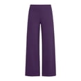 thumbnail image 4 of yeiolnoer Wide Leg Pants for Women Comfortable High Waisted Trousers with Pockets Loose Casual Pants for Yoga(Navy,Small), 4 of 7