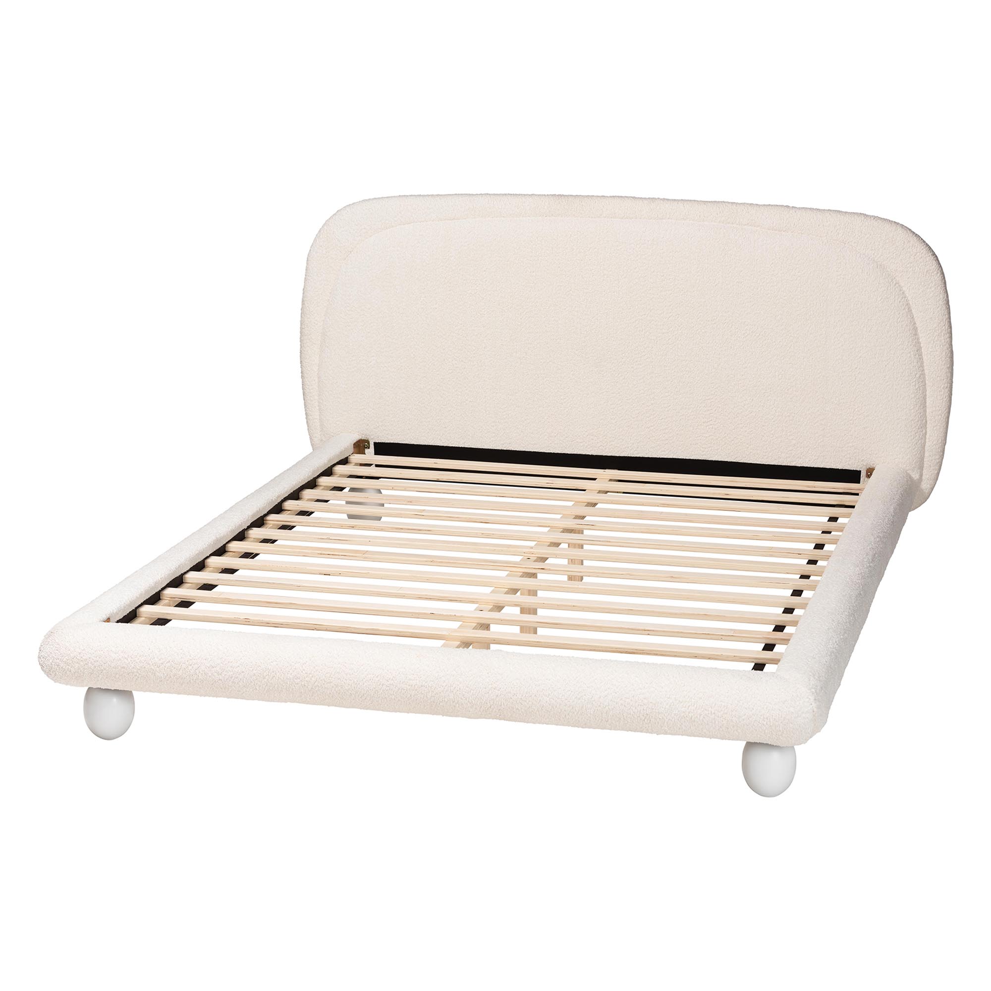 Baxton Studio Eladio Modern Luxe Platform Bed, Queen, White