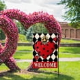 thumbnail image 6 of Welcome Valentine''s Day Red Love Heart Decorative Garden Flag, Checkerboard Polka Dot Arrow Queen Crown Yard Outside Decorations, Anniversary Wedding Outdoor Small Home Decor Double Sided 12.5x18, 6 of 6