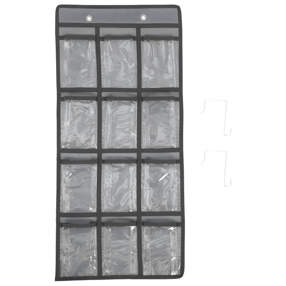 LAMIRO Classroom Cell Phone Storage Pocket Pouch Wall Hanging 12 Grids Clear Chart