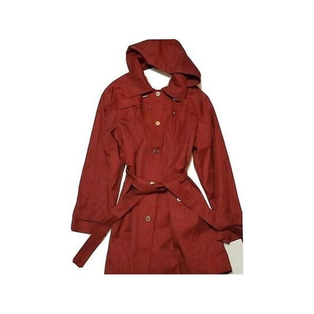 London Fog Womens Size XX-Large Midi-Length Hooded Trench Coat