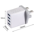 thumbnail image 3 of Portable USB Hub Fast Quick Charge 4 Multi-Port Quick Charger Mains Wall Charger UK Plug Adapter Phone Chargers WHITE, 3 of 8