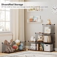 thumbnail image 6 of Cube Storage Organizer, Wire Cube Storage, 9-Cube Metal Grid Storage Shelf, Modular Cabinet, DIY Cube Bookshelf, for Living Room, Bedroom, Study, Rustic Brown and Black, 6 of 9