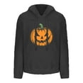 thumbnail image 4 of Sakmal Gray Womens Hooded Sweatshirts Plus Size Halloween Pumpkin Print Drawstring Tops Trendy Hoodies with Pockets, 4 of 5