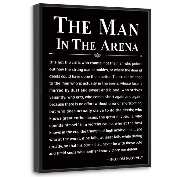 Lienzo enmarcado de Wall Art Howwii The Man in the Arena, 40 x 30 cm