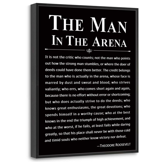Lienzo enmarcado de Wall Art Howwii The Man in the Arena, 40 x 30 cm