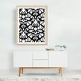 thumbnail image 2 of Flourish Damask Art White on Black - Digital Art Pattern Black and White Floral Geometric Art Deco Abstract Vintage Oak Framed Wall Art Print 5 x 7 inches, 2 of 3