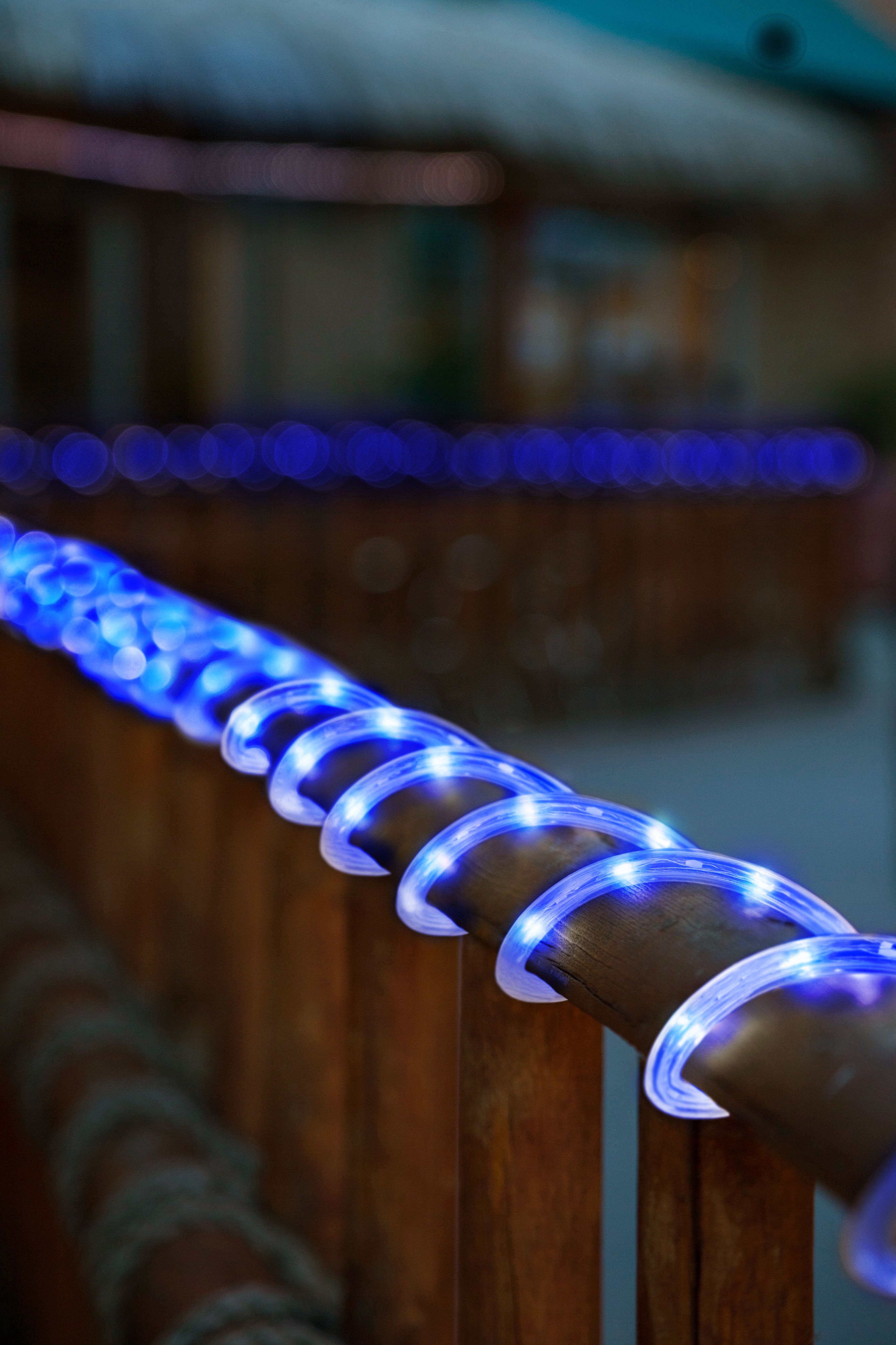 solar rope lights on Deerport Decor 48ft Led Ultra Flex Rope Light Blue Walmart Com Walmart Com