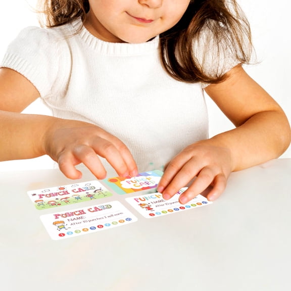 HONMEET Encouragement Punch Cards in Assorted Colors for Practical Reward Systems