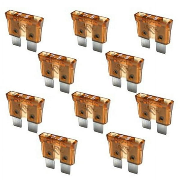FRCOLOR Fusibles de Voiture Ensemble de 10 Mini Fusibles Marron 7 5A 32V pour Voiture Protège contre les Surcharges Plastique Métal,0.71"X0.71"X0.2 Pouces