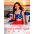 thumbnail image 3 of Aideaone Girls 3 Piece Bating Suit USA Flag 4th of July Swimsuit Ruffle Skirt Adjustable Straps Cute Independence Day Tankini for Kids, 3 of 6