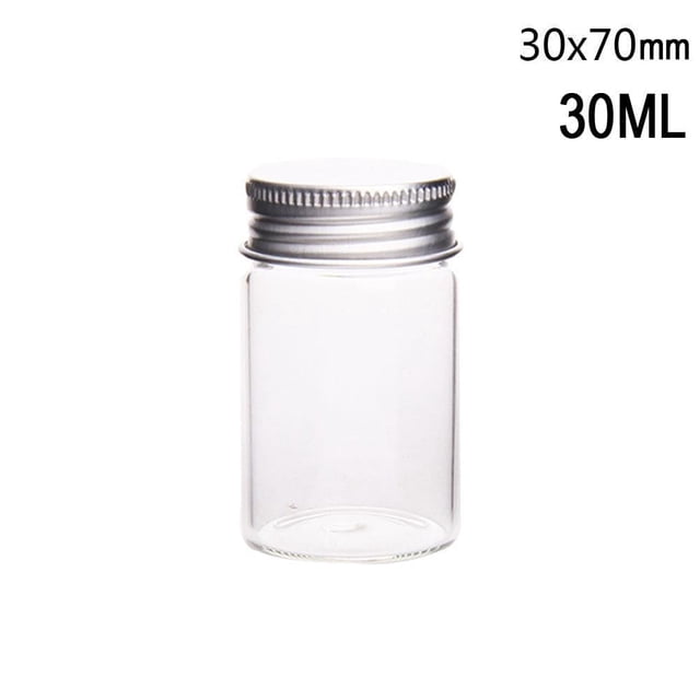Frascos pequeños de vidrio con tapa de rosca de aluminio para almacenamiento (C0O1)