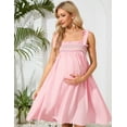 thumbnail image 2 of Yesfashion Womens 2025 Summer Casual One Shoulder Mini Babydoll Dress Puff Sleeve Loose Tiered A Line Flowy Short Pregnant Dresses, 2 of 8