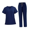 thumbnail image 4 of Conjunto de uniforme médico para mujer y hombre, ropa de trabajo moderna y transpirable para enfermeras y salones de belleza. XXL, 4 of 9