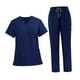 thumbnail image 4 of Conjunto de uniforme médico unisex, cómodo y lavable a máquina, ideal para esteticistas. Azul marino, 4 of 9