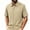 Khaki, variant on Mens Shirts, Mens Hidden Button Down Short Sleeve Shirts Spliced Drop Shoulder Casual Untucked Shirt Summer Beach Vacation Tops White S