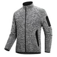 thumbnail image 1 of Men's Spring Fall Lightweight Track Jacket - Full Zip Slim Fit Micro Fleece Sports Coat with 2 Side Zip + 2 Inner Pockets (Daily/Casual/Business), 1 of 5