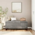 thumbnail image 2 of Riverbay Furniture Transitional Microfiber Shoe Storage Ottoman in Gray, 2 of 15
