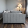 thumbnail image 3 of Tcbosik Upholstered Daybed Queen Size, Linen Fabric Sofa Bed with 2 Storage Drawers, Wood Bed Frame for Bedroom, Living Room, Guest Room, Space Saving, Grey, 3 of 11