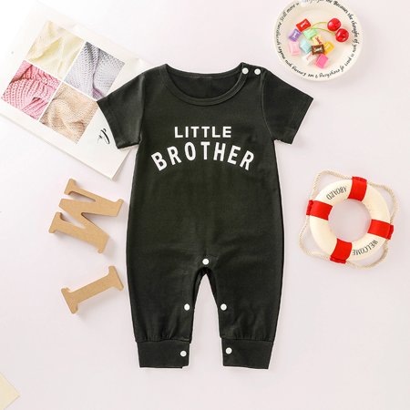 

Yubatuo Newborn Infant Baby Boys Girls Button Letter Romper Jumpsuit Playsuit Clothes Black 90