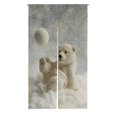 thumbnail image 1 of ABPHQTO Oso Polar invierno jugando bola de nieve japonés Noren cortina puerta ventana tratamiento cortinas 85x150 cm, 1 of 1