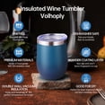 thumbnail image 3 of Neihepal 12oz Stainless Steel Wine Tumbler with Lid and Straw, Double Wall Vacuum Insulated Travel Cup, (Dark Night,4 Set), 3 of 7