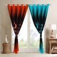 thumbnail image 4 of Geometric Honeycomb Curtains 30%-50% Blackout Neon Teal Orange Black Striped Curtains & Drapes Bedroom,Gradient Ombre Window Curtains Geometry Beehive Window Treatments, 4 of 6