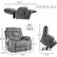 thumbnail image 3 of Lift Recliner for Big and Tall Seniors Lay Flat, Sea Island Cotton Lift Chair with Heat and Massage, Reclining to 180, Dual OKIN Motors - Fabric - Gray, 3 of 9