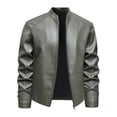 thumbnail image 4 of JTSRKL Mens Faux Leather Bomber Jackets Full Zip Side Pockets Lightweight Fall Winter Tops Vintage Retro Classic Casual Motorcycle Coats, 4 of 5