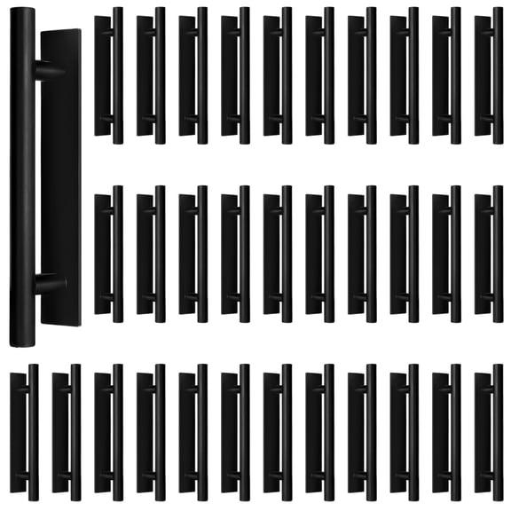 30 Pack Peel and Stick Cabinet Handles, Black Plastic Adhesive Door Handles, 5.9 in Self-Stick Cabinet Drawer Handles, No Drill ABS Cabinet Handles for Doors Drawers
