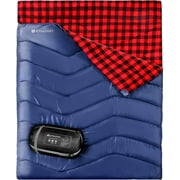 Double/Single Sleeping Bag for Adults Camping, Extra Wide 2 Person Waterproof Cotton Flannel Sleeping Bag for 3-Season Warm Cold Weather, Lightweight with Compact Bag for Hiking Backpacking