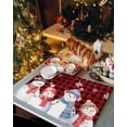 thumbnail image 2 of Christmas Cute Snowman Placemats Set of 4 Winter Snowflakes Red Black Plaid Heat Insulation Washable Place Mats, Rustic Non-Slip Table Mats for Dining Table Party Kitchen Decor,13x19 Inch, 2 of 4