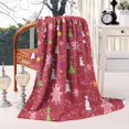 thumbnail image 2 of Red Christmas Snowflake Tree and Star Pattern Blanket,Comfortable Soft Lamb Wool Throw Blanket,All Season,Warm Lightweight Blankets for Sofa Bed Couch Living Room Chair,40"x50", 2 of 4